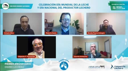 Pdte de Fedeleche panelista en 1° Aniversario Diario Lechero
