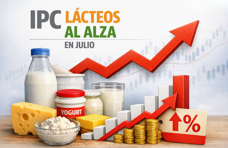 El mes de julio muestra un IPC de los lácteos en general al alza, salvo en la leche líquida 