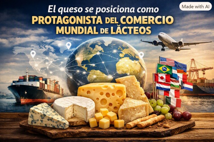 El queso se posiciona como protagonista del comercio mundial de lácteos